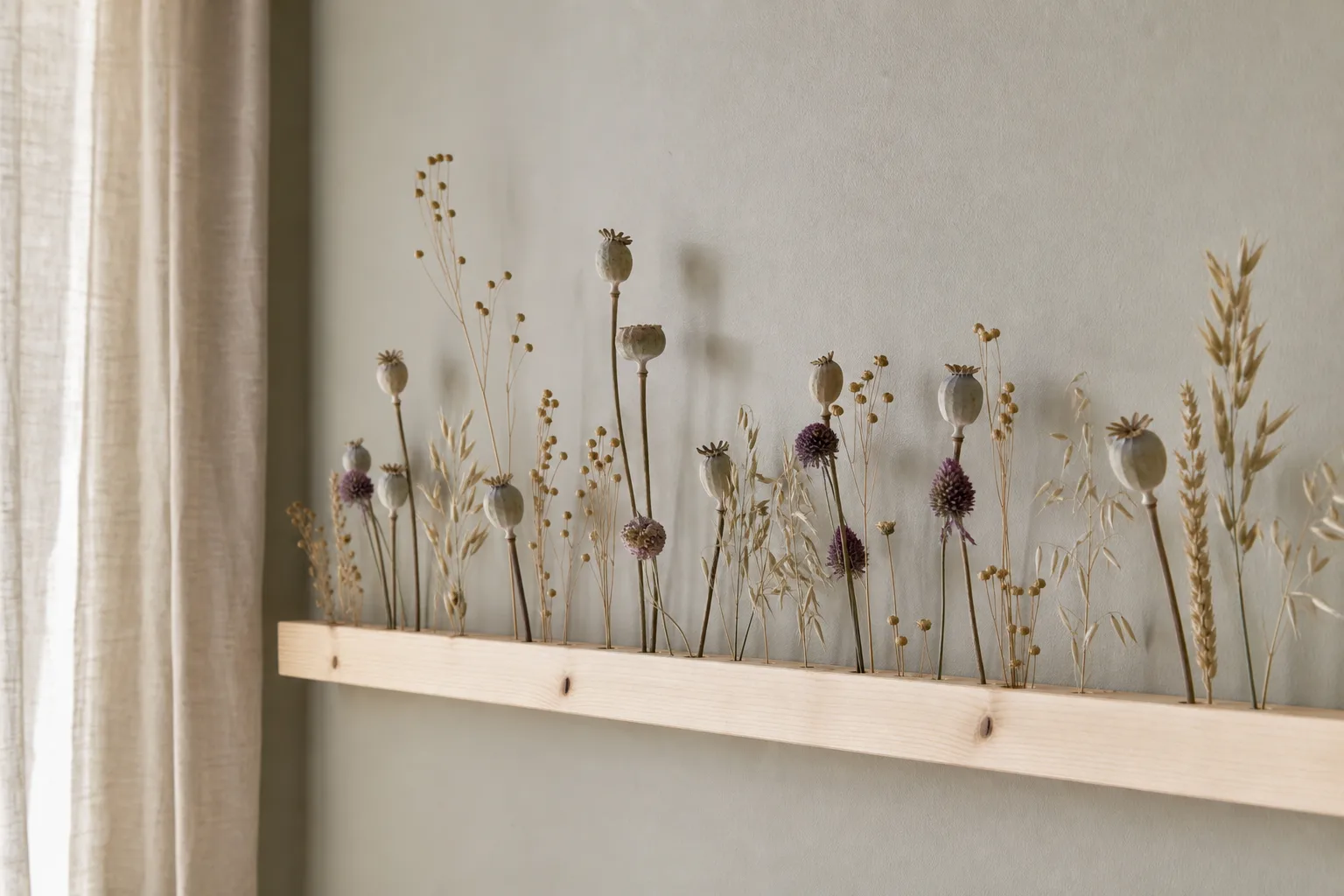 Blandade torkade blommor i blomlist