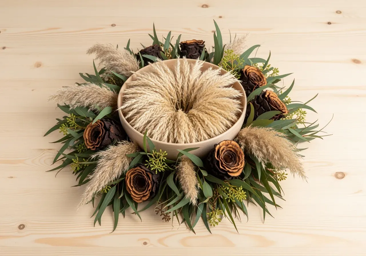 Jultradition med blomlist och träblommor