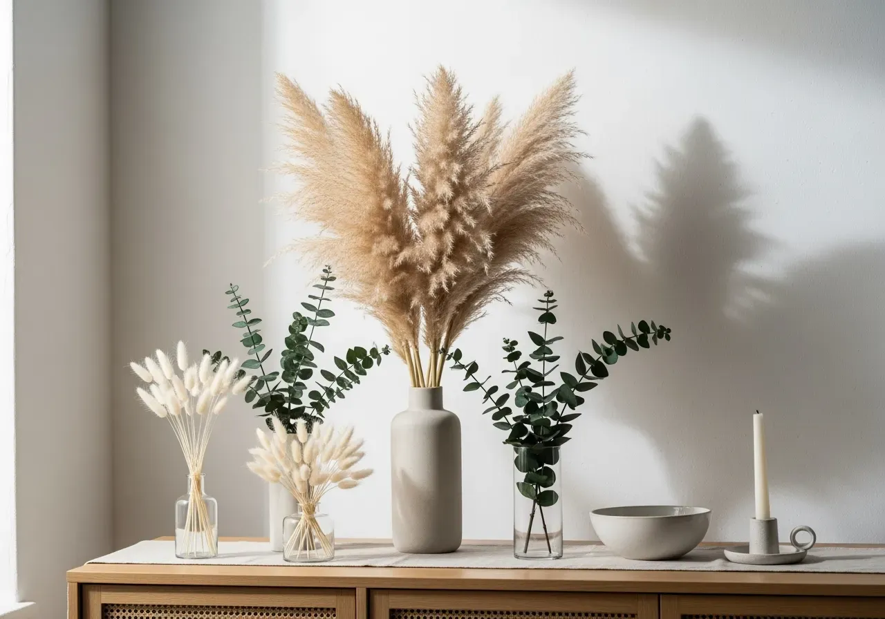 Fjädergräs och kvastgräs i bukett