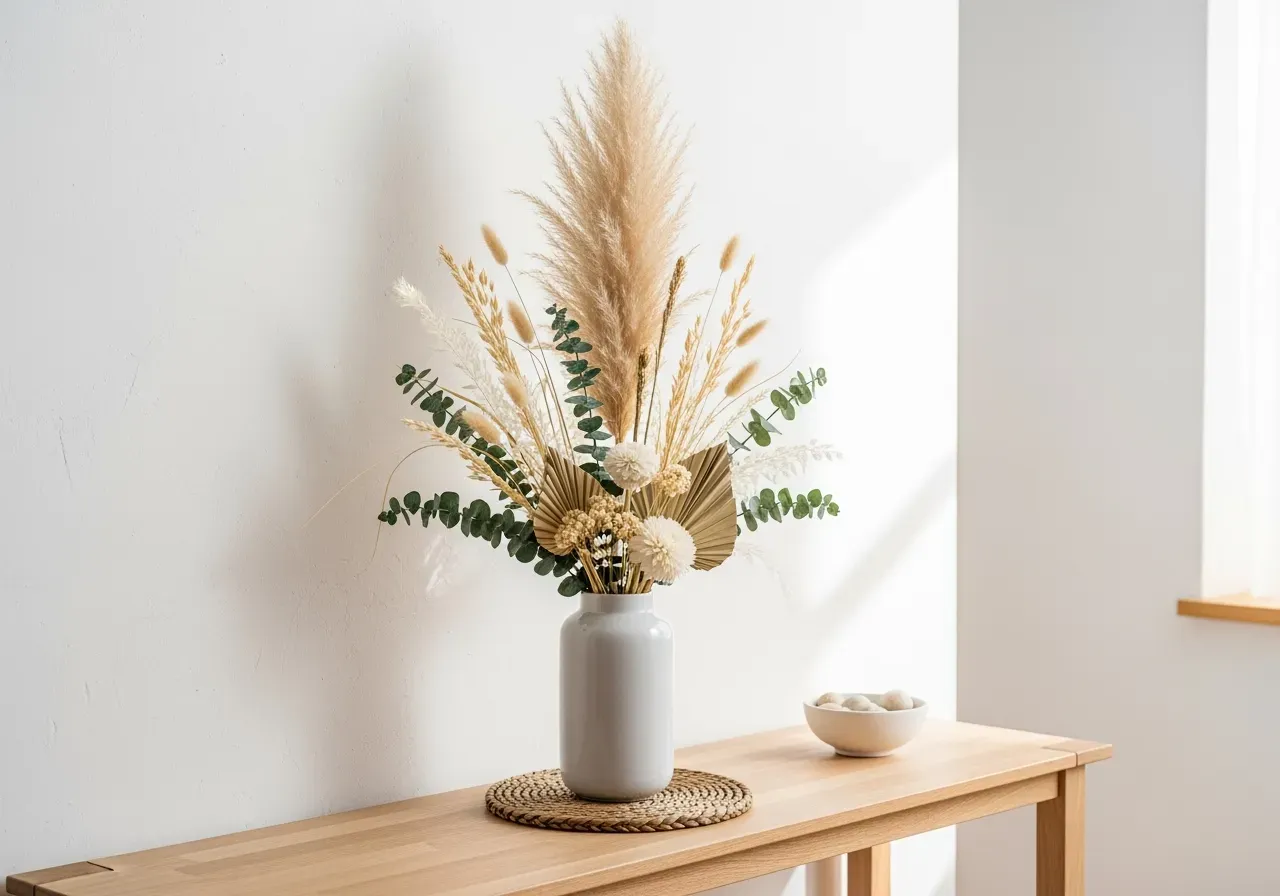 Torkad vass i vas hemma