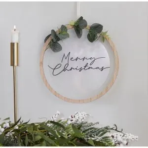 Julkrans - Trä/Akryl - Merry Christmas
