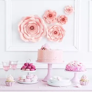 Väggdekorationer - Blommor - Rosa - 5-pack