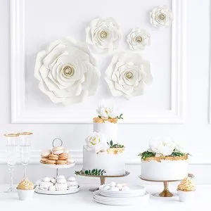 Väggdekorationer - Blommor - Vita - 5-pack