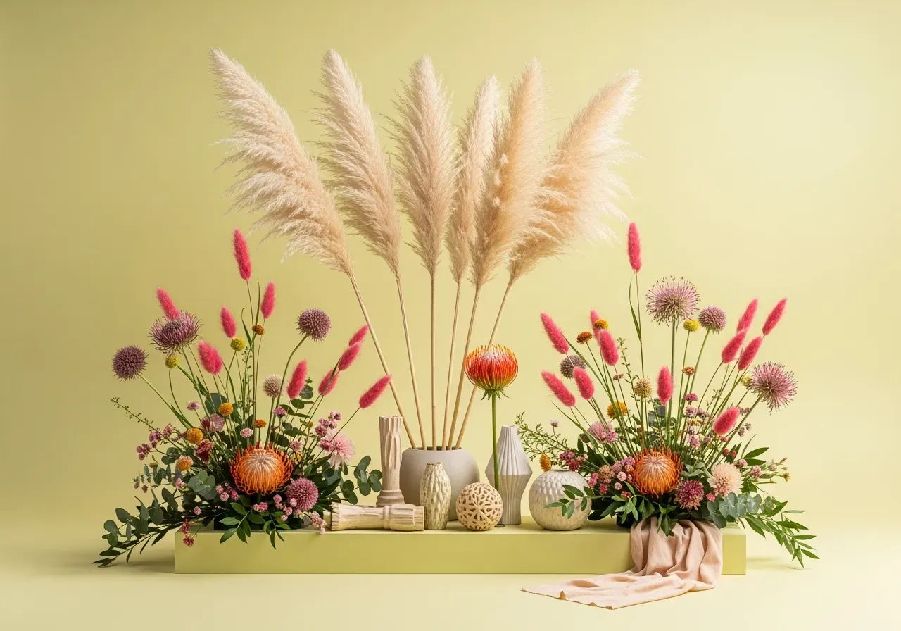 Bunden och egen torkad bukett