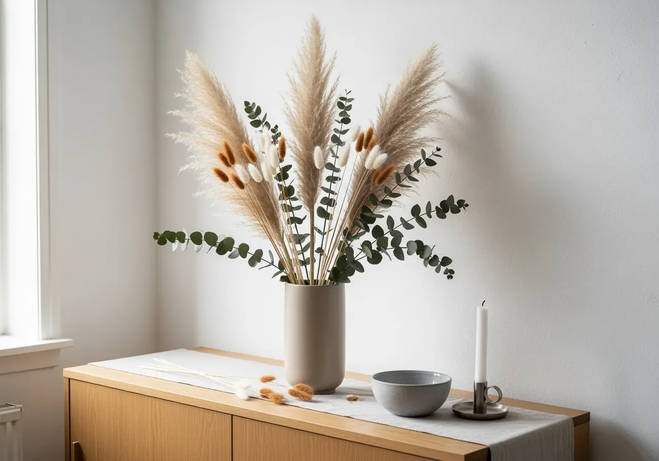 Varma torkade buketter i djupa toner