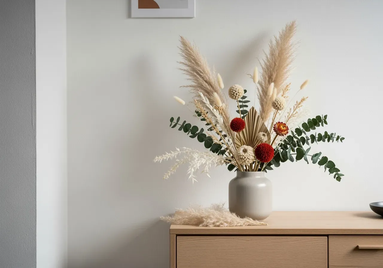 Torkade buketter färdiga och att arrangera