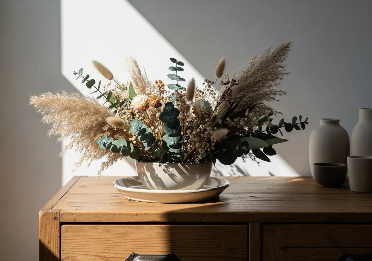 Torkade fyllnadsblommor i bunt