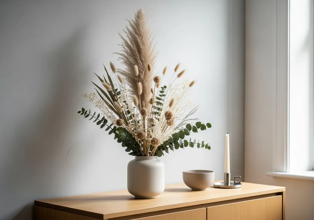 Torkade helichrysum i bunt