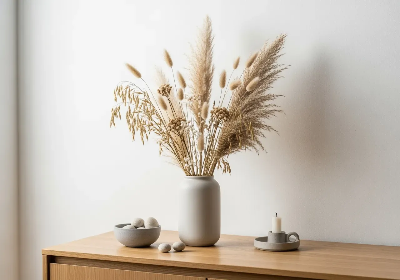 Styla torkade kransar med pynt