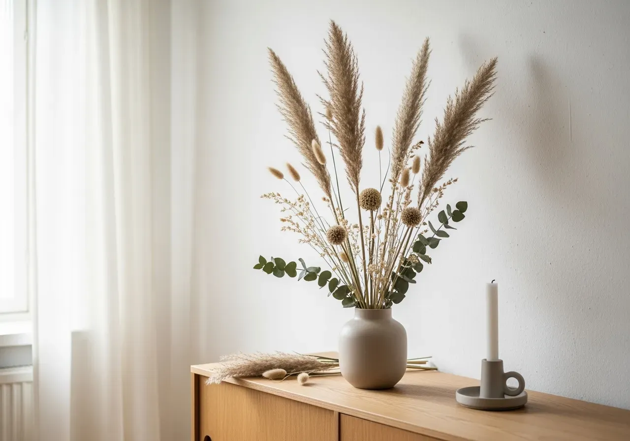 Väggkransar i skandinaviskt boho lantligt