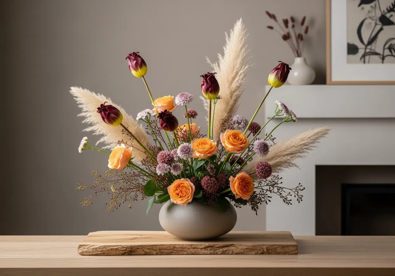 Torkade lavendel lagurus solidago i bunt