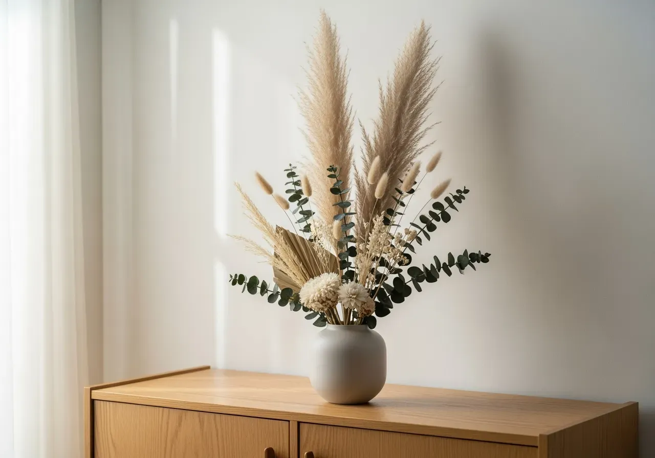 Rosa riddarsporre och roseternell i bunt