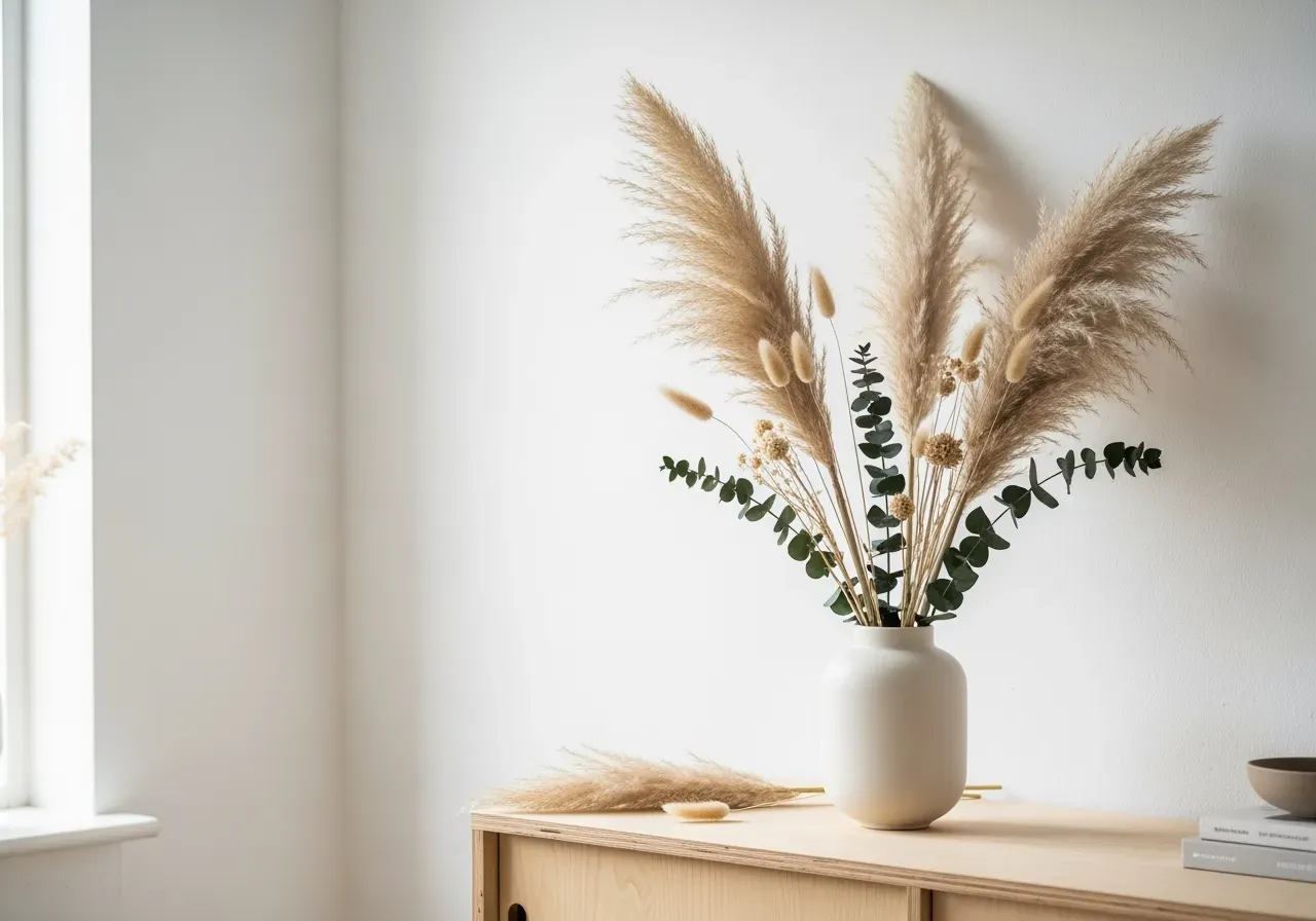 Torkade risp i lila aprikos gult