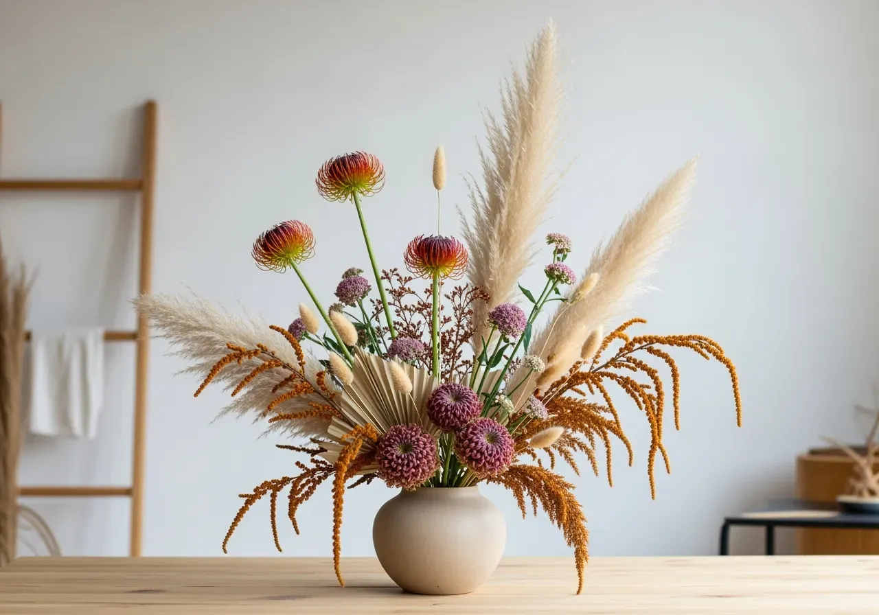 Risp tistel och eterneller i bunt