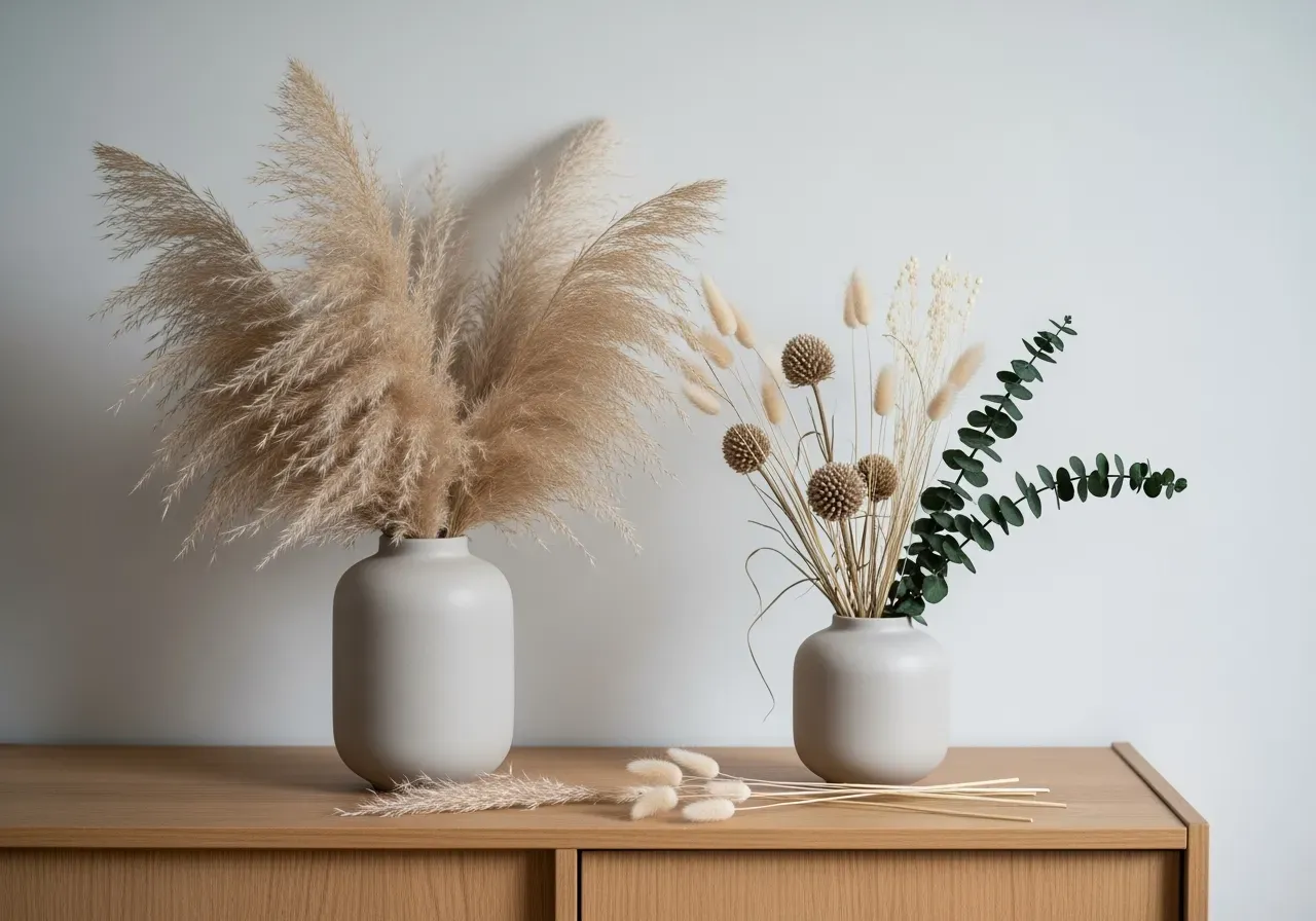 Röd helichrysum och lila riddarsporre bunt