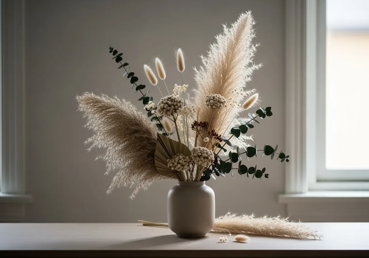 Rosa och orange torkade blommor