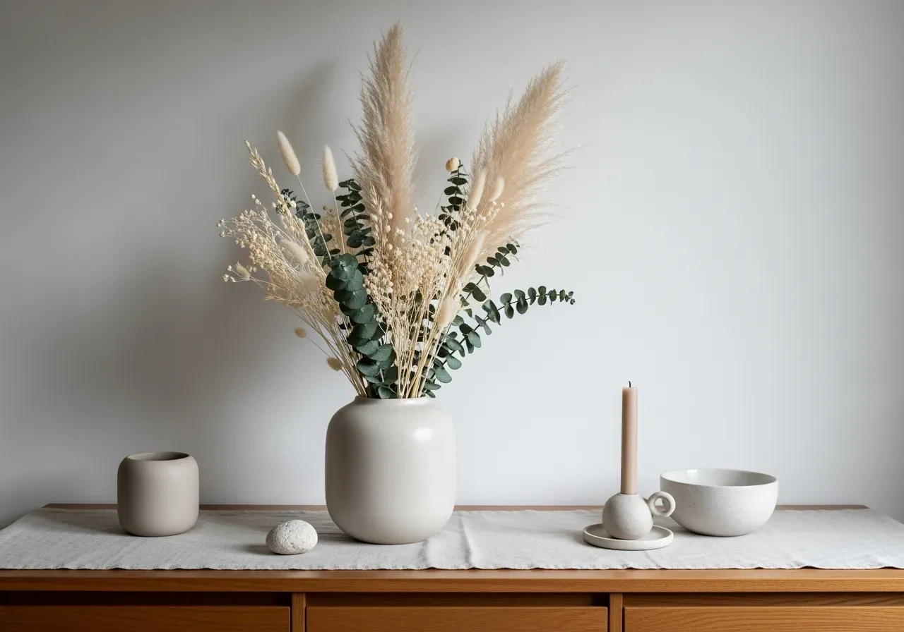 Torkade tistlar i dekorativ bunt